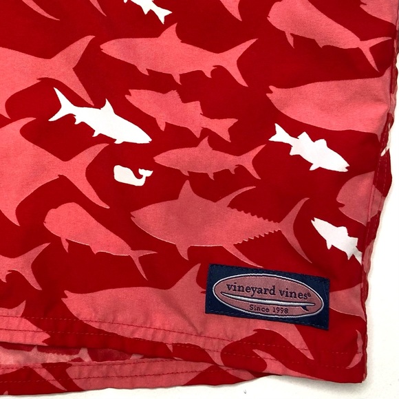 VINEYARD VINES Red Shark Board Shorts - Picture 14 of 14